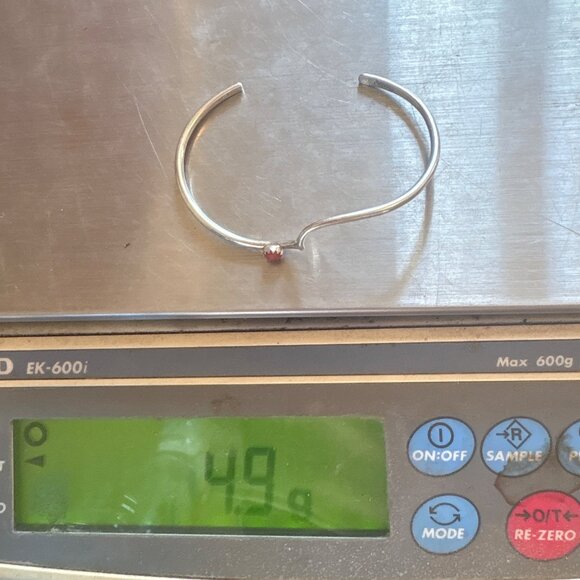 Sterling SIlver 925 Coral Abstract Wavy Design Open Cuff Bracelet Size 7.5" Fit - Picture 10 of 10